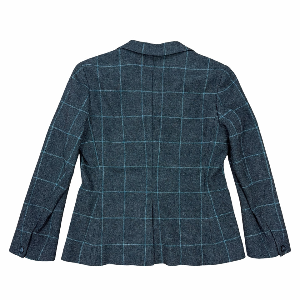 RAG & BONE NANCY WOOL WINDOWPANE PLAID BLAZER SIZE 6