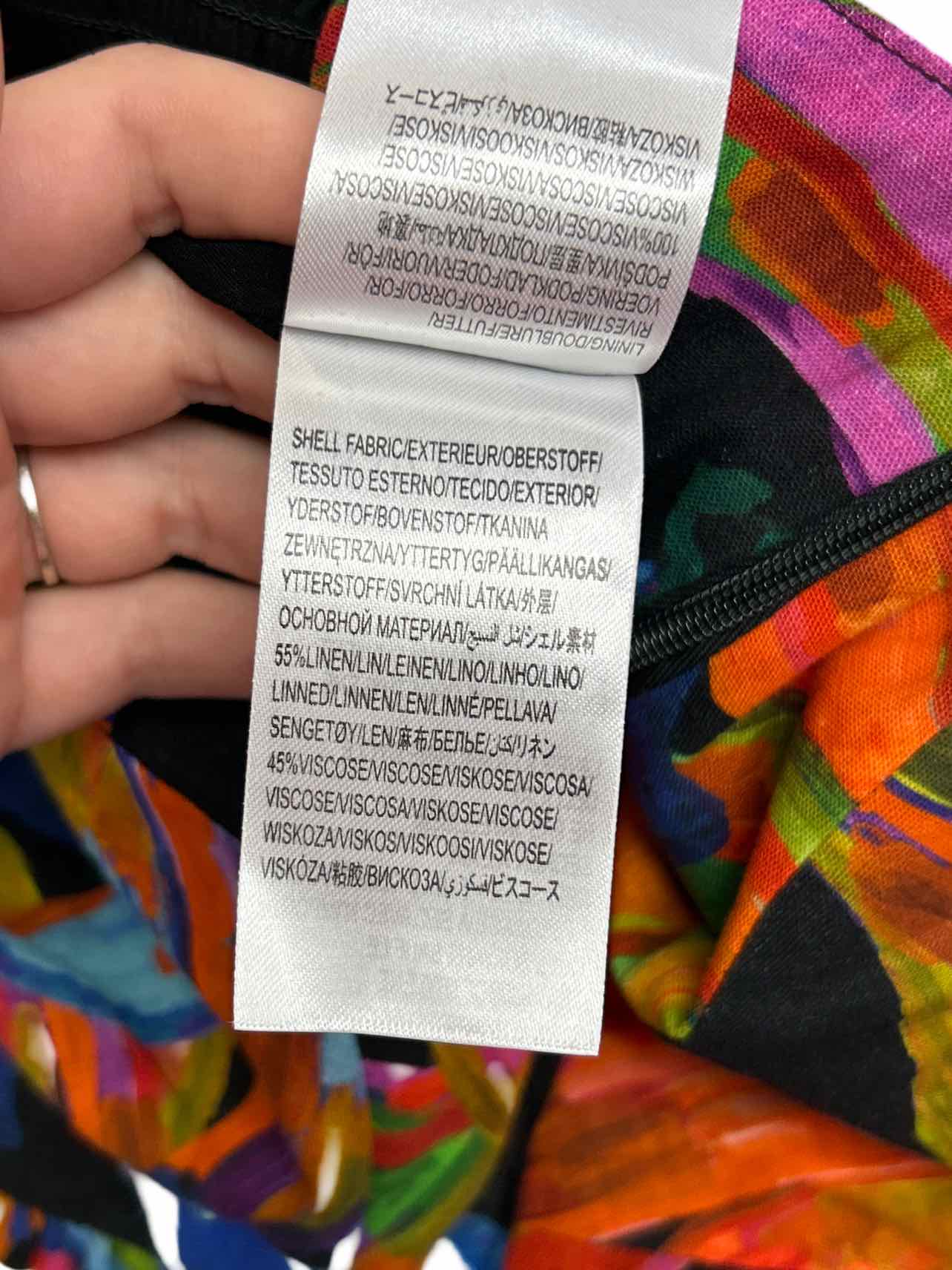 ANTHROPOLOGIE FARM RIO RAINBOW BANANAS LINEN BLEND MINI DRESS SIZE: S