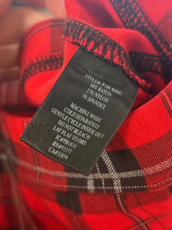 SANCTUARY GREASE RED PLAID LEGGING PANT SIZE: S