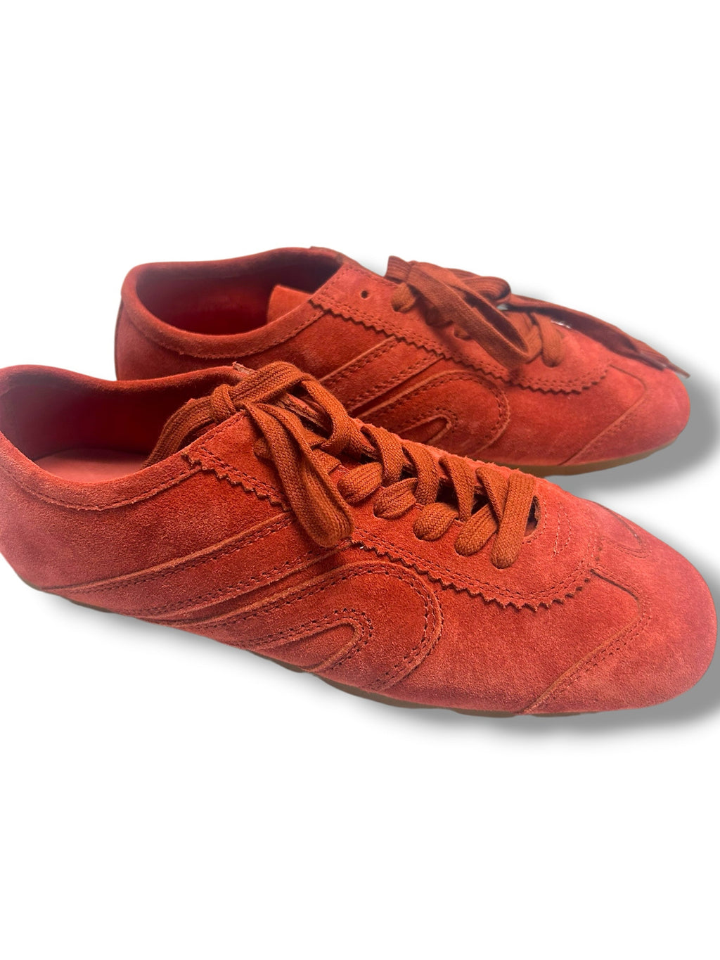 JEFFREY CAMPBELL NWOB ALETA LOW TOP SNEAKER IN RED SUEDE SIZE 9