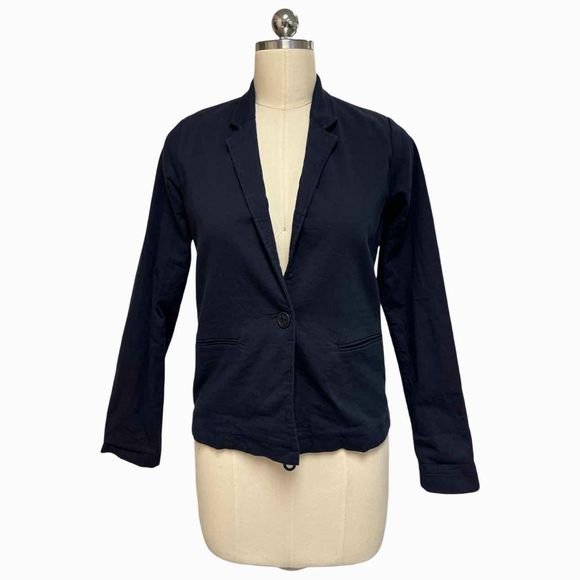 COTELAC LINED COTTON NAVY BLAZER PLEAT REAR SIZE XS