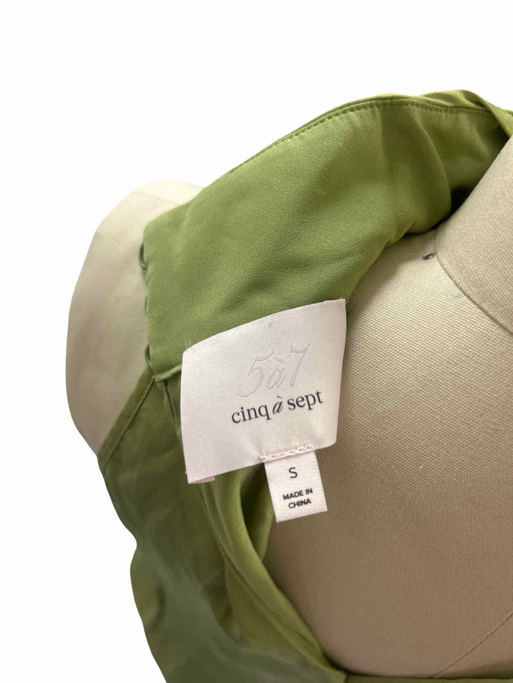 CINQ A SEPT JAYLEE SATIN OPEN BACK SLEEVELESS TOP GREEN TEA SIZE: S