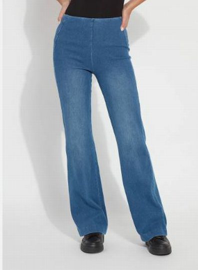 NWT LYSSE STRETCH SMOOTHING MID WASH TROUSER JEANS SIZE MEDIUM