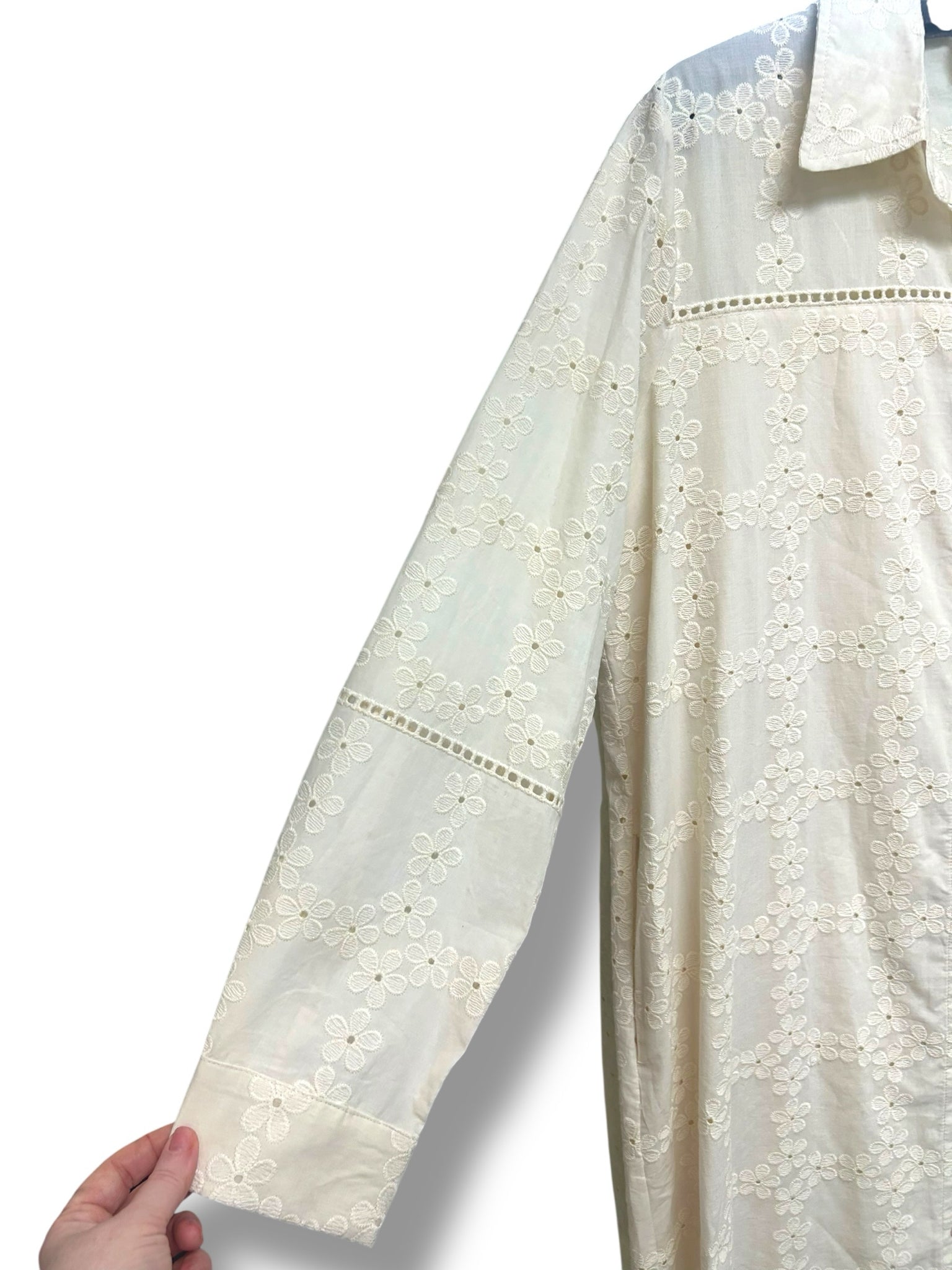 TUCKERNUCK POMANDER PLACE IVORY EYELET COTTON GRIFFIN DRESS SIZE XL