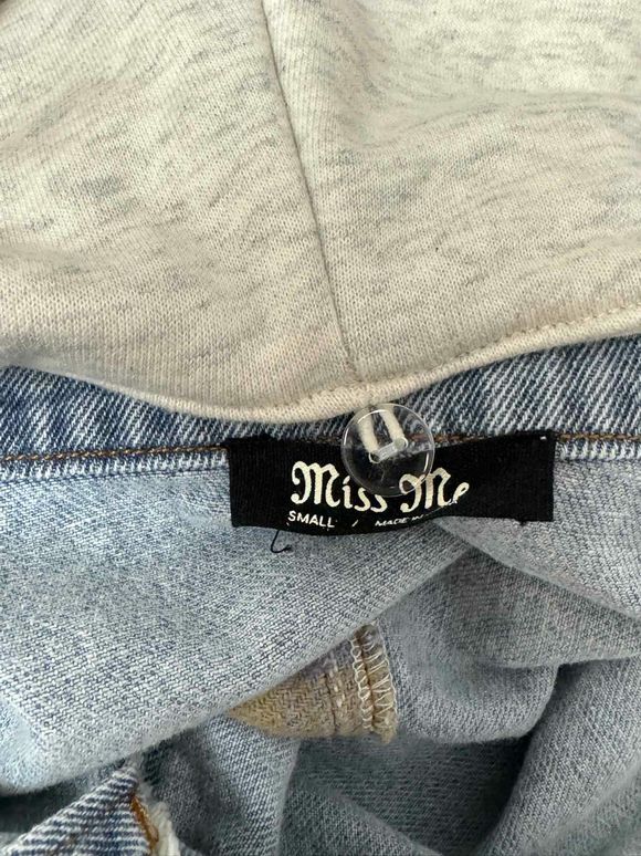 MISS ME DESTRUCTED DENIM CROP JACKET SIZE S