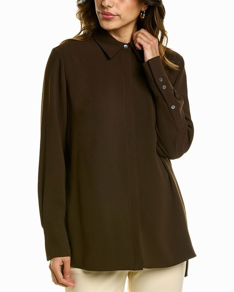 THEORY SUNAYA SILK MODERN BLOUSE SIZE: M