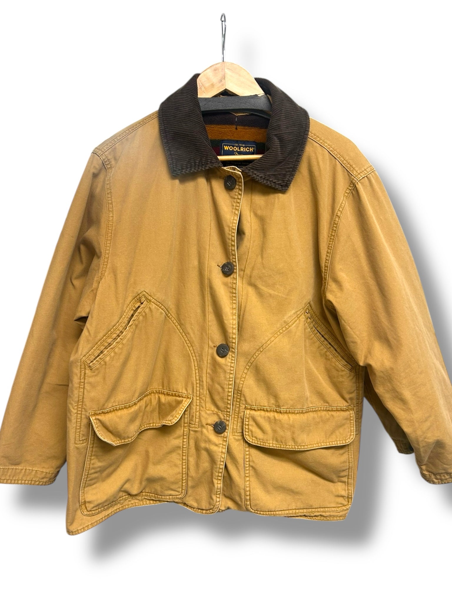 VINTAGE WOOLRICH SADDLE BARN CHORE JACKET FLEECE LINED SIZE XL