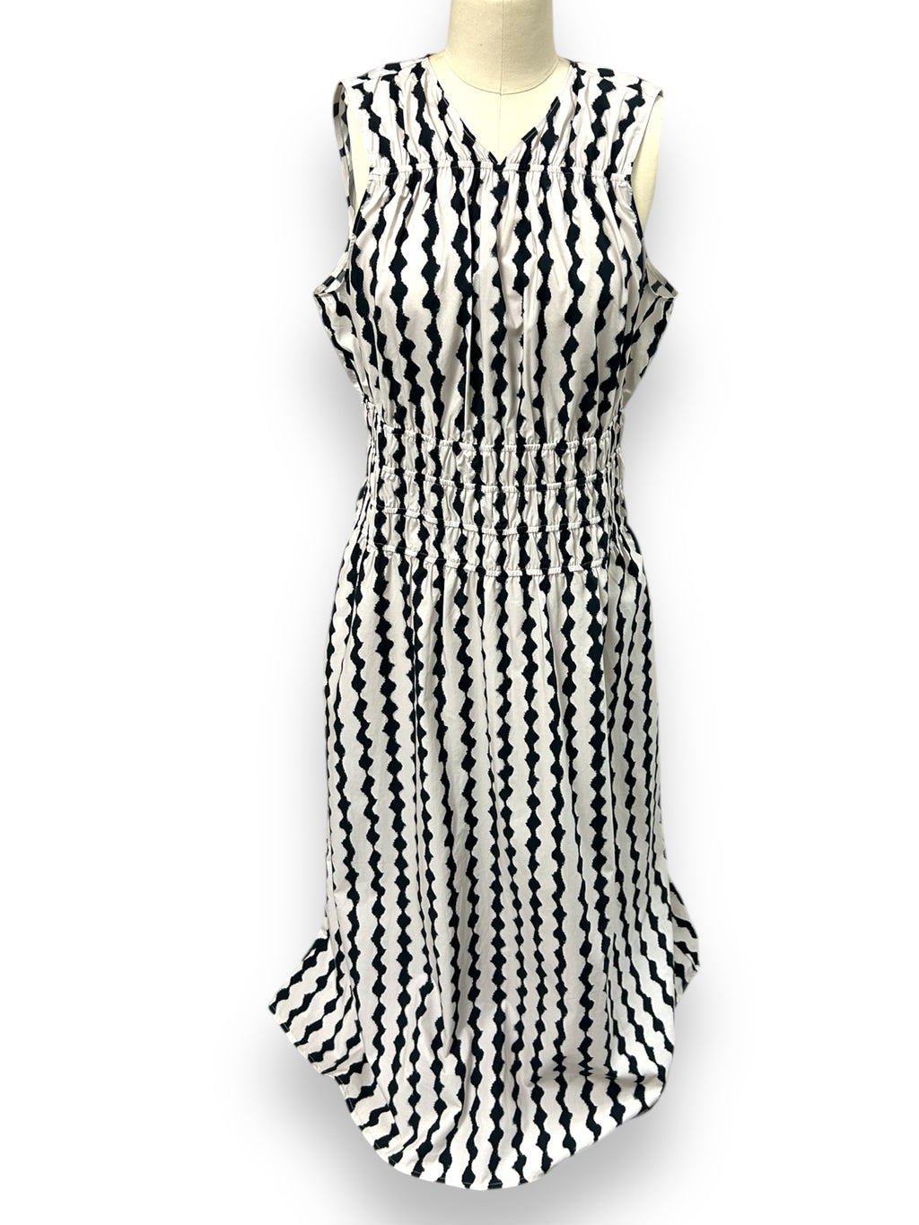 NWT RAILS ILON MIDI IVORY SHIBORI BLACK CREAM SIZE LARGE