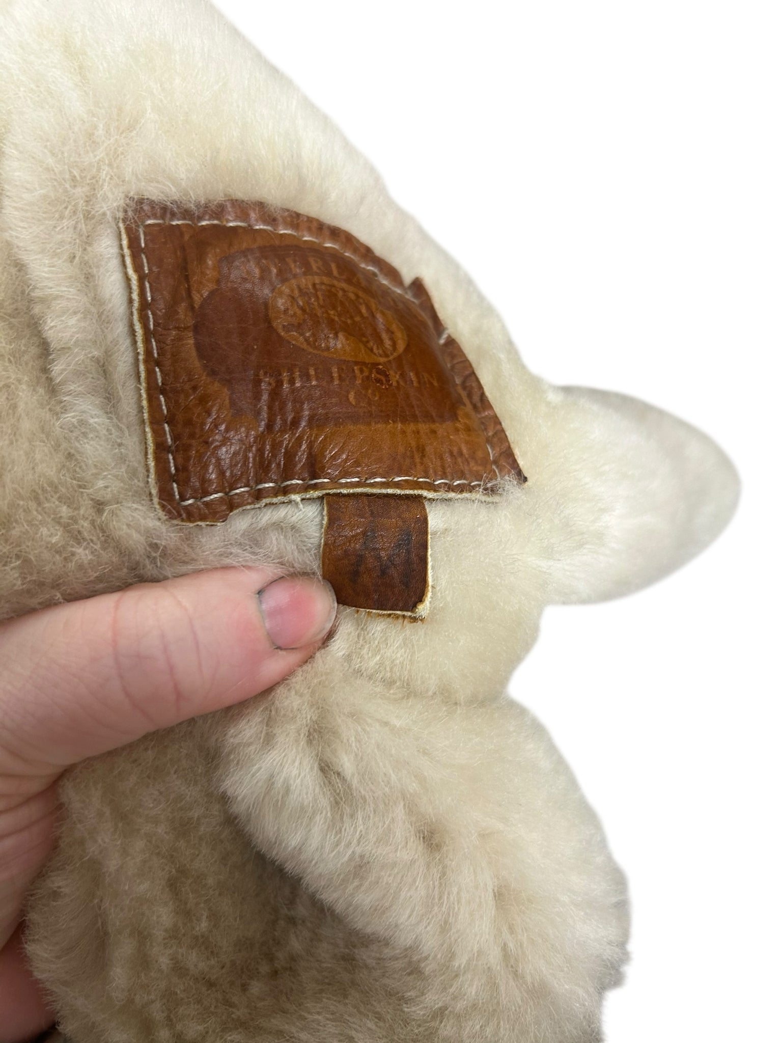 OVERLAND VINTAGE CROP SHEARLING SHEEPSKIN ANTLER BUTTONS SIZE MEDIUM