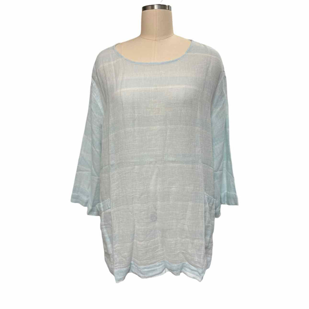 JJILL NWT! WOVEN FRONT POCKET BLUE/WHITE TOP SIZE XL