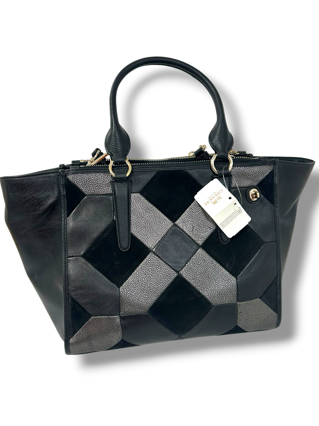 NWT COACH CROSBY MIXED LEATHER SUEDE PATCHWORK SATCHEL