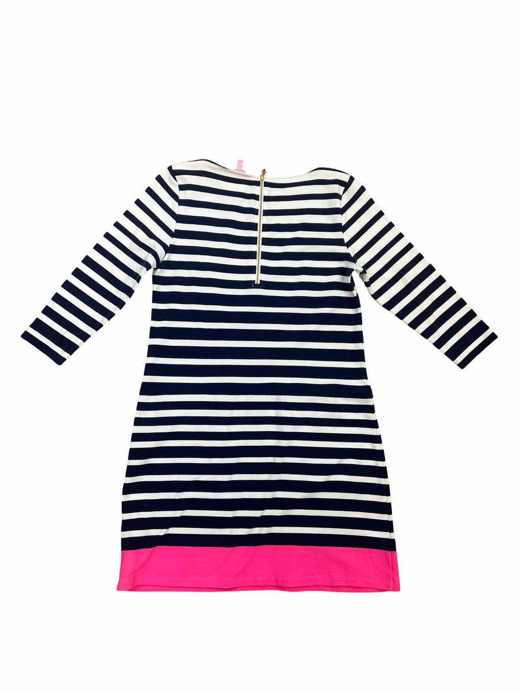 LILLY PULITZER NWT STRIPE IRINA NEON PINK TRIM DRESS SIZE: L
