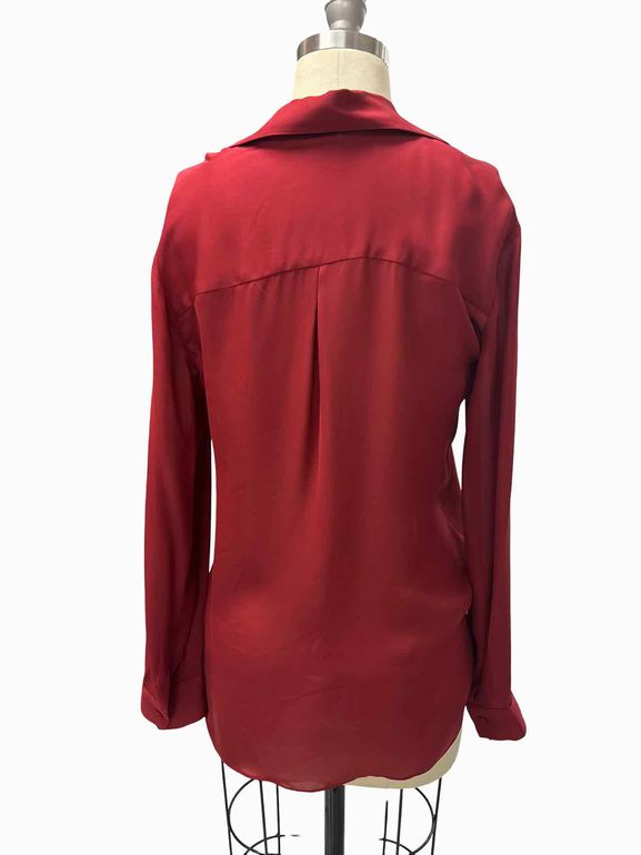 L'AGENCE DRAPED SILK BLOUSE SIZE: M