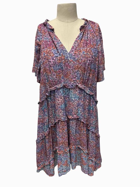 ANTHROPOLOGIE ROBIN TIERED MINI DRESS SIZE: XL