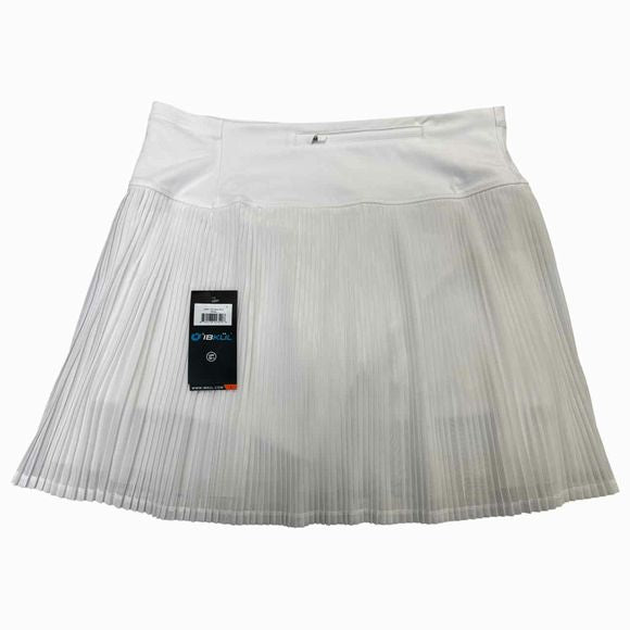 IBKUL NWT! ACCORDIAN PLEAT MESH WHITE SKIRT SIZE L