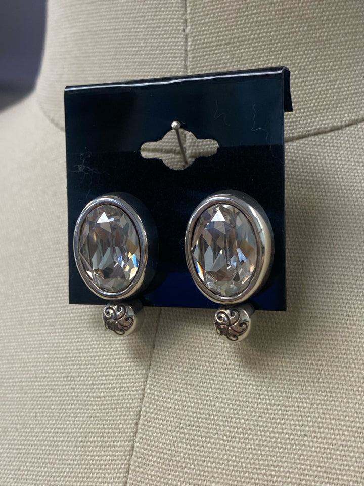 BRIGHTON VINTAGE SWAROVSKI LARGE POST EARRINGS