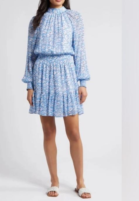 NEW WITH TAGS LILLY PULITZER ELLIE LYNN PALM BEACH BLUE PETAL PRINT SIZE 6