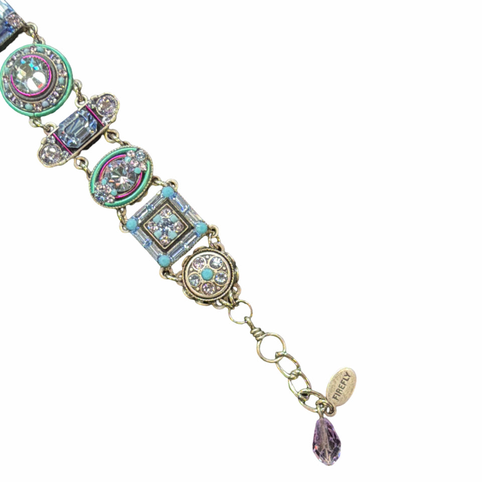 FIREFLY "LA DOLCE VITA" #3036-LV SWAROVSKI & CZECH GLASS SILVER PLATED BRACELET