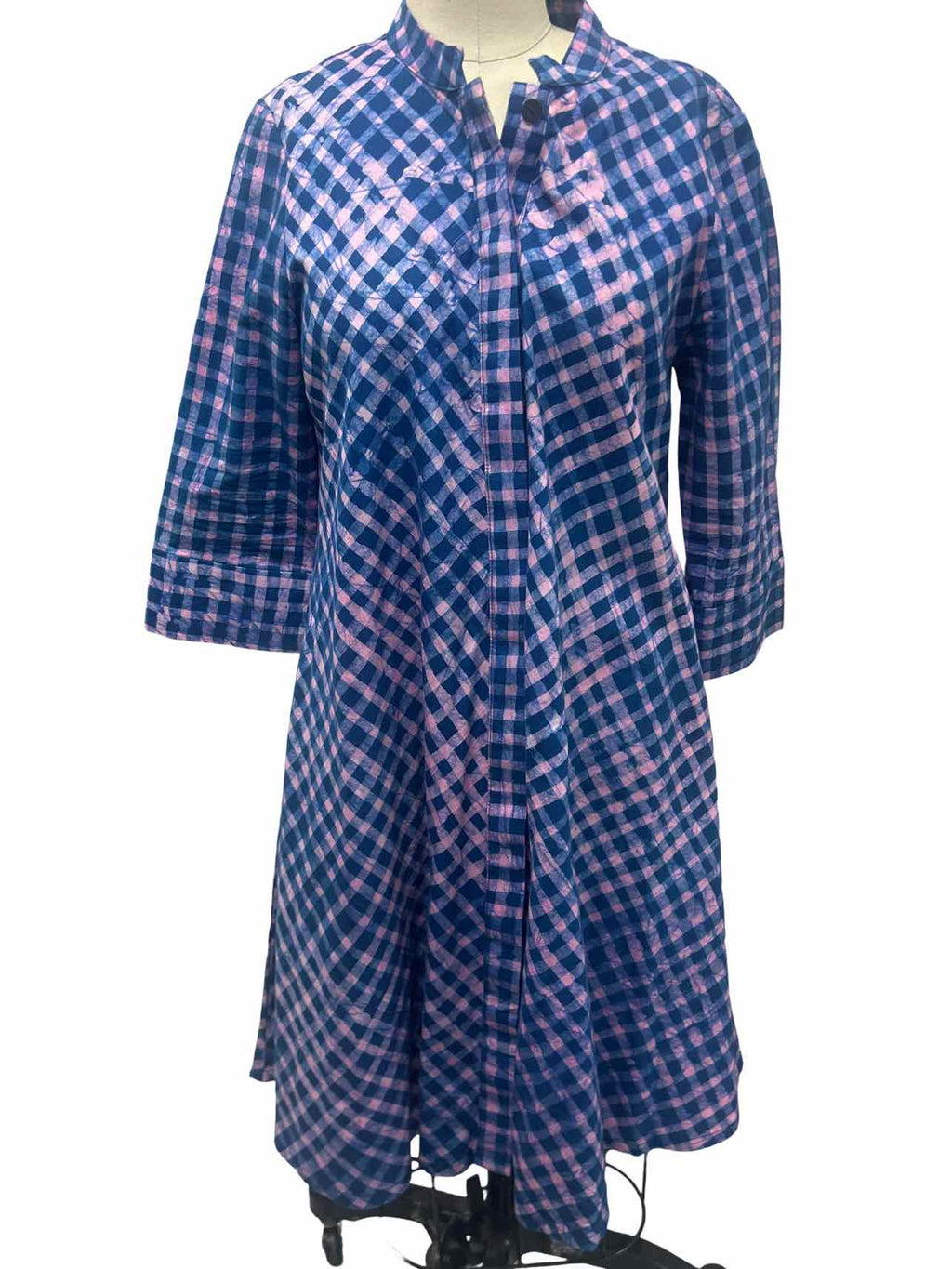 ZURI KENYA LATTICE PRINT SHIRT DRESS SIZE: S