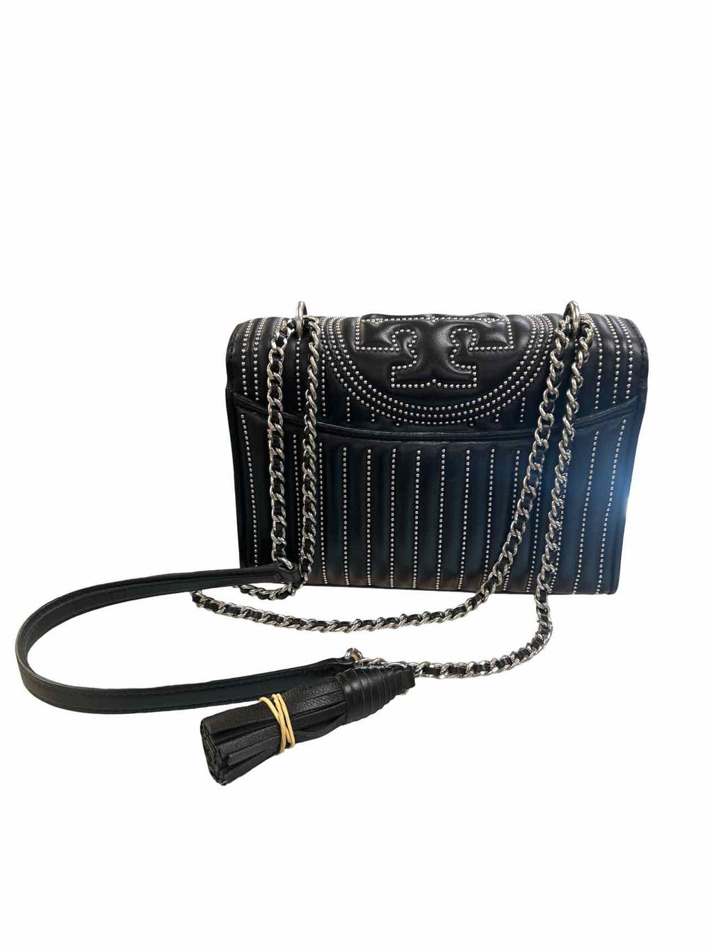 TORY BURCH MINI FLEMING STUDDED CONVERTIBLE CHAIN