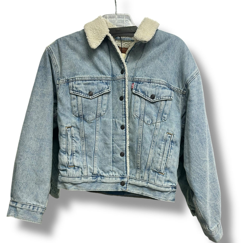 NWT LEVI'S SHERPA 90'S TRUCKER DENIM JACKET LIGHT WASH SIZE XS
