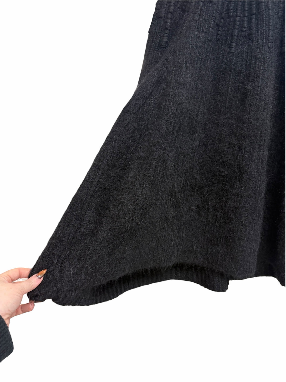 NWT GARMENTORY BOBOUTIC VOLCANO BLACK KNIT MOHAIR MIDI SKIRT SIZE XS