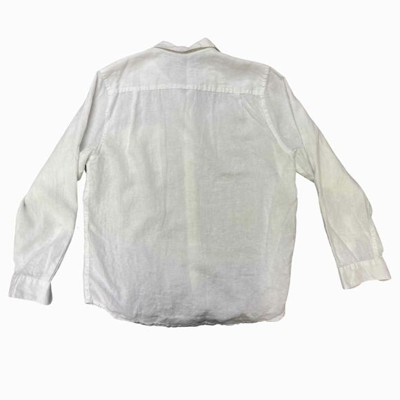 TOMMY BAHAMA 100% LINEN WHITE BUTTON UP SIZE L