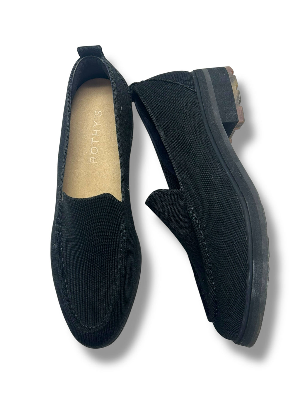 WOMEN'S ROTHY'S BLACK KNIT LUG HEELED LOAFERS SIZE 11 - WEARHOUSE  CONSIGNMENT