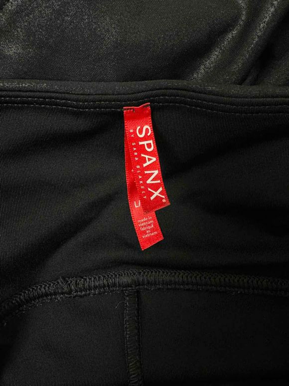 SPANX FAUX LEATHER BLACK LEGGING SIZE L