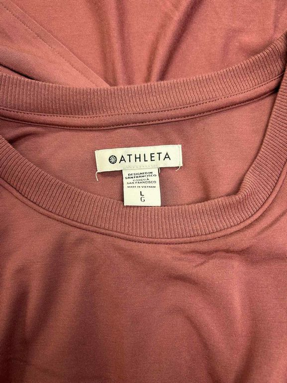 ATHLETA SANTORINI CINCH DRESS IN TAWNY ROSE SIZE: L