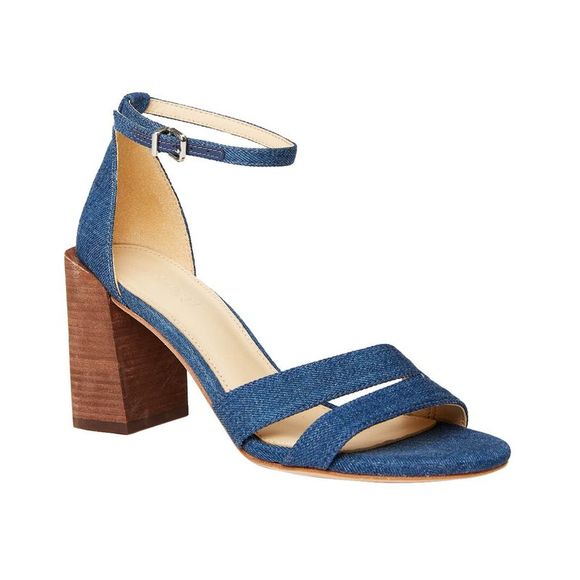 JMCLAUGHLIN NEW! DENIM BLOCK HEEL SANDAL SHAUNA SIZE: 10