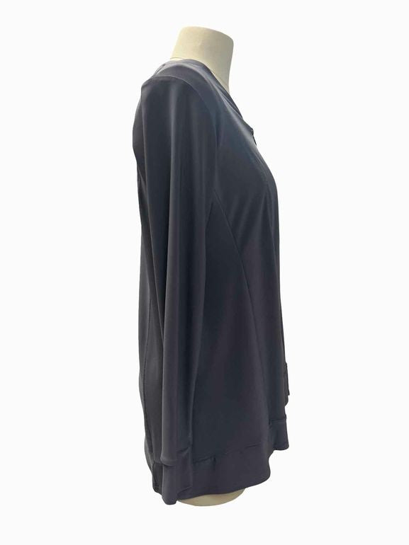 SYMPLI FULL ZIP DRAPED TOP SIZE: 6