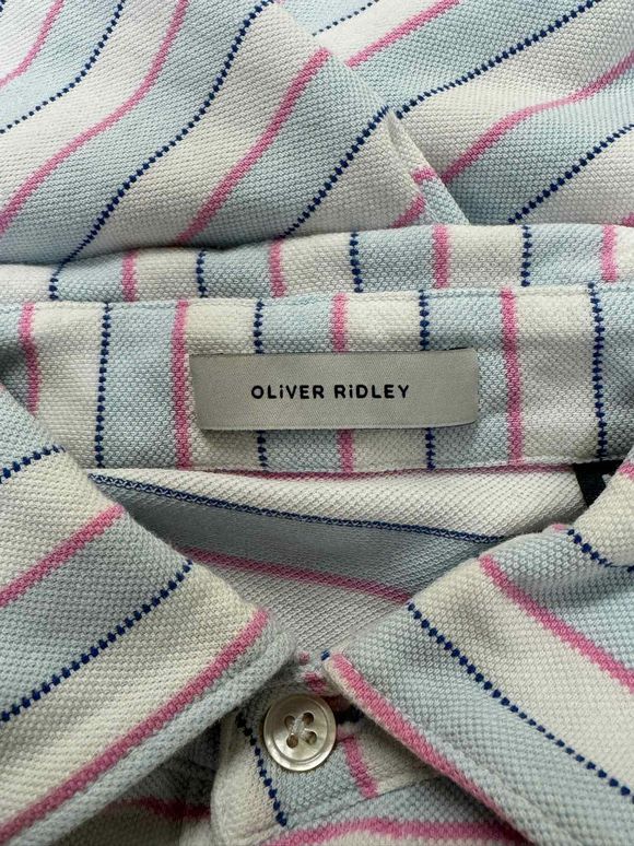 OLIVER GRACE SS POLO WHITE/PINK SHIRT SIZE M