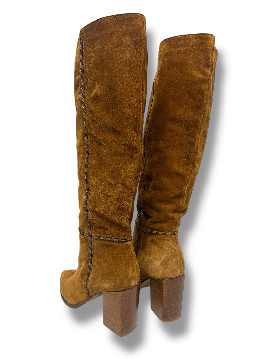 FREE PEOPLE WHIPSTITCH RILEY TALL BOOT BROWN SUEDE SIZE 41