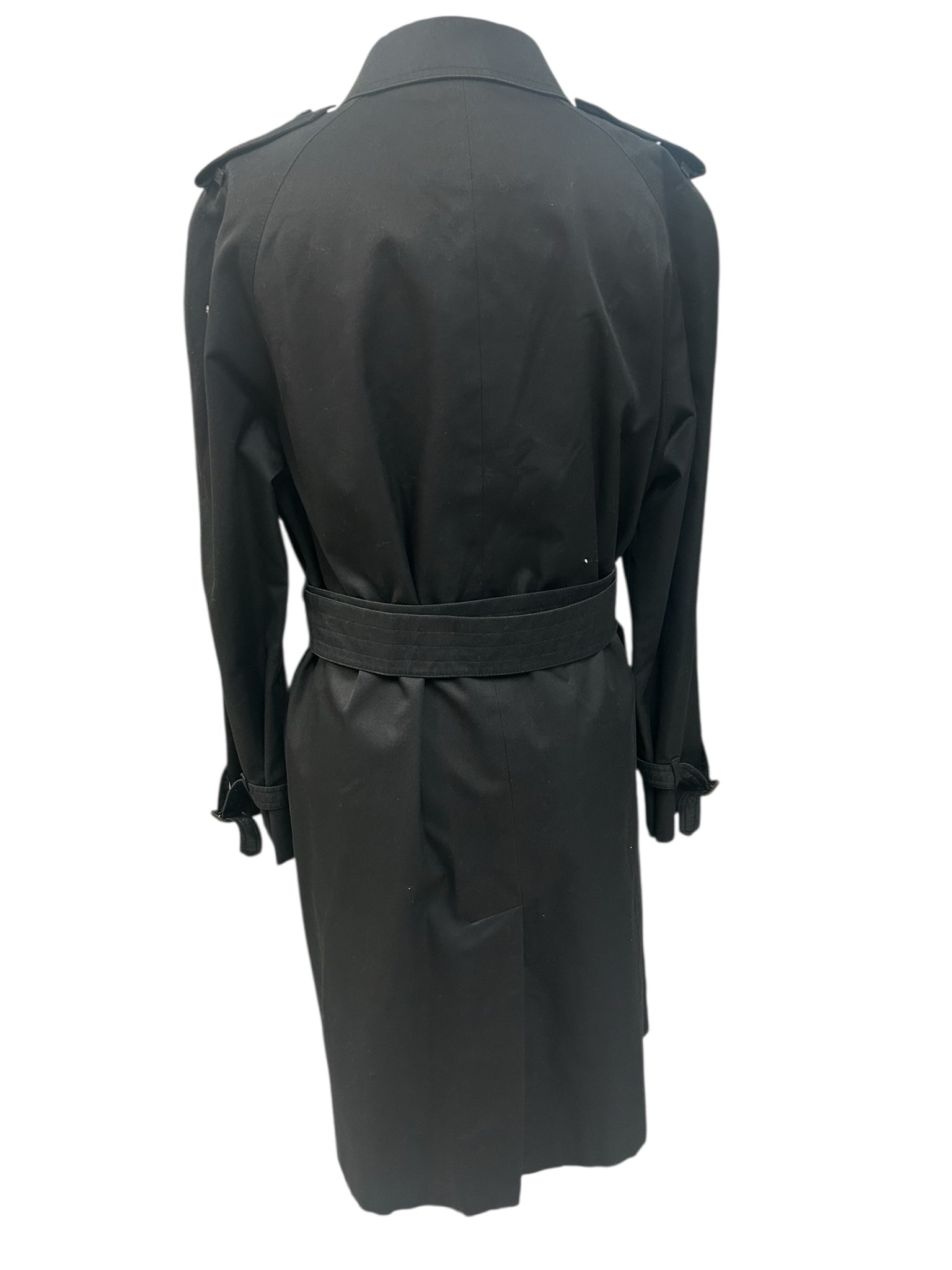 AQUASCUTUM VINTAGE WOMEN'S BELTED SINGLE BREASTED GRAY TRENCH COAT SIZE 14
