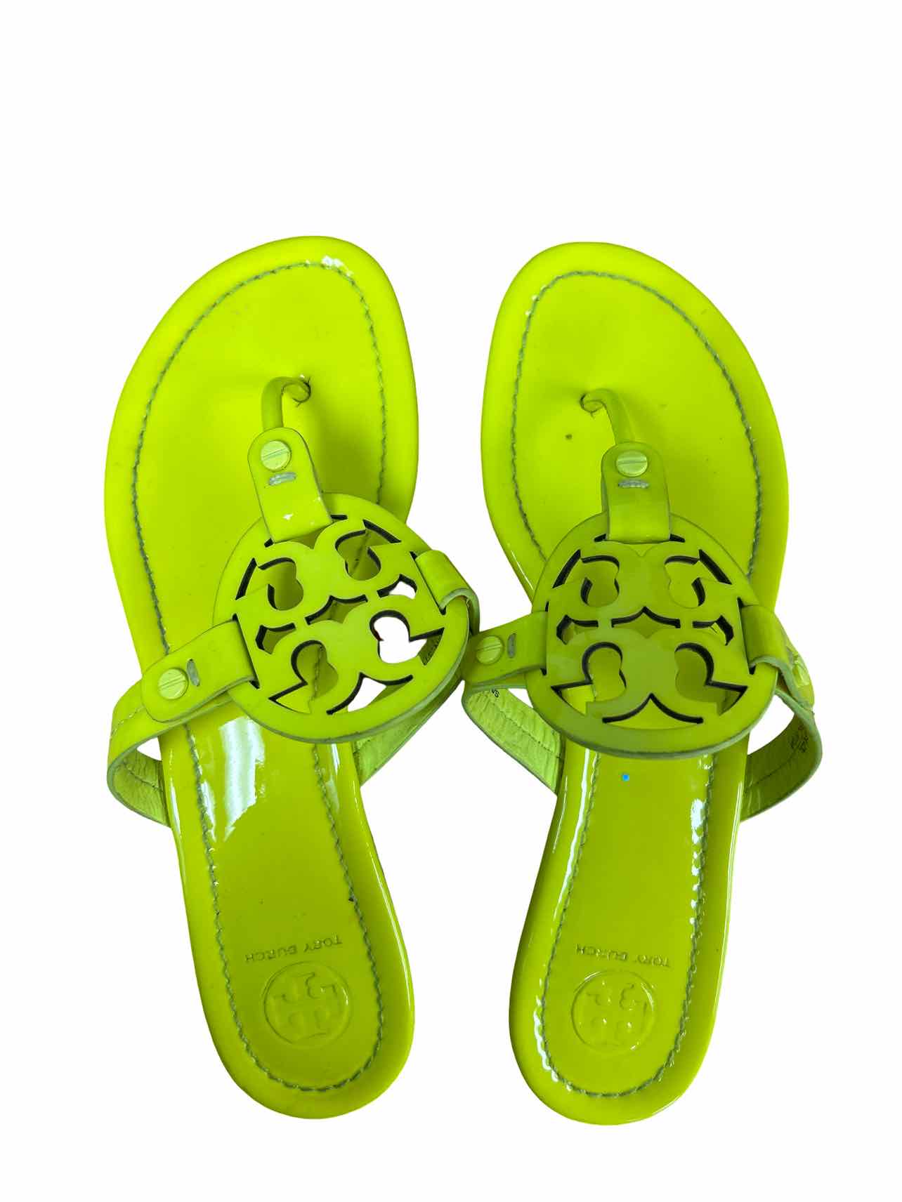 TORY BURCH PATENT MILLER SANDAL SIZE: 8.5