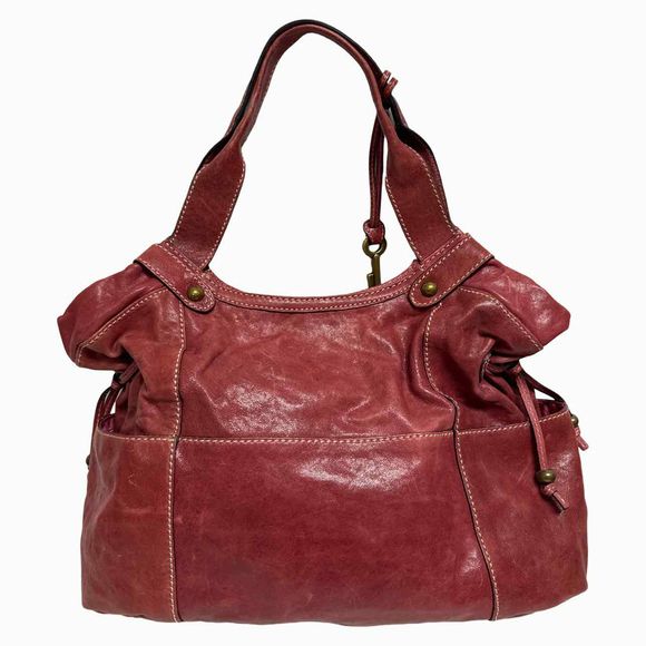 FOSSIL VINTAGE Y2K ETCHED BRICK SHOULDER HOBO BAG