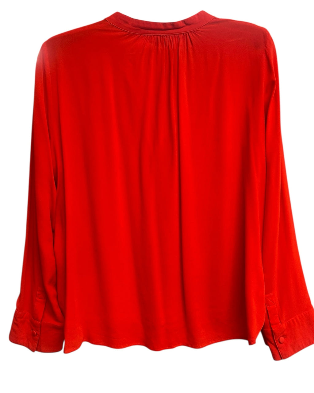 ZADIG & VOLTAIRE TINK BRIGHT RED V NECK BUTTON DOWN BLOUSE SIZE MEDIUM