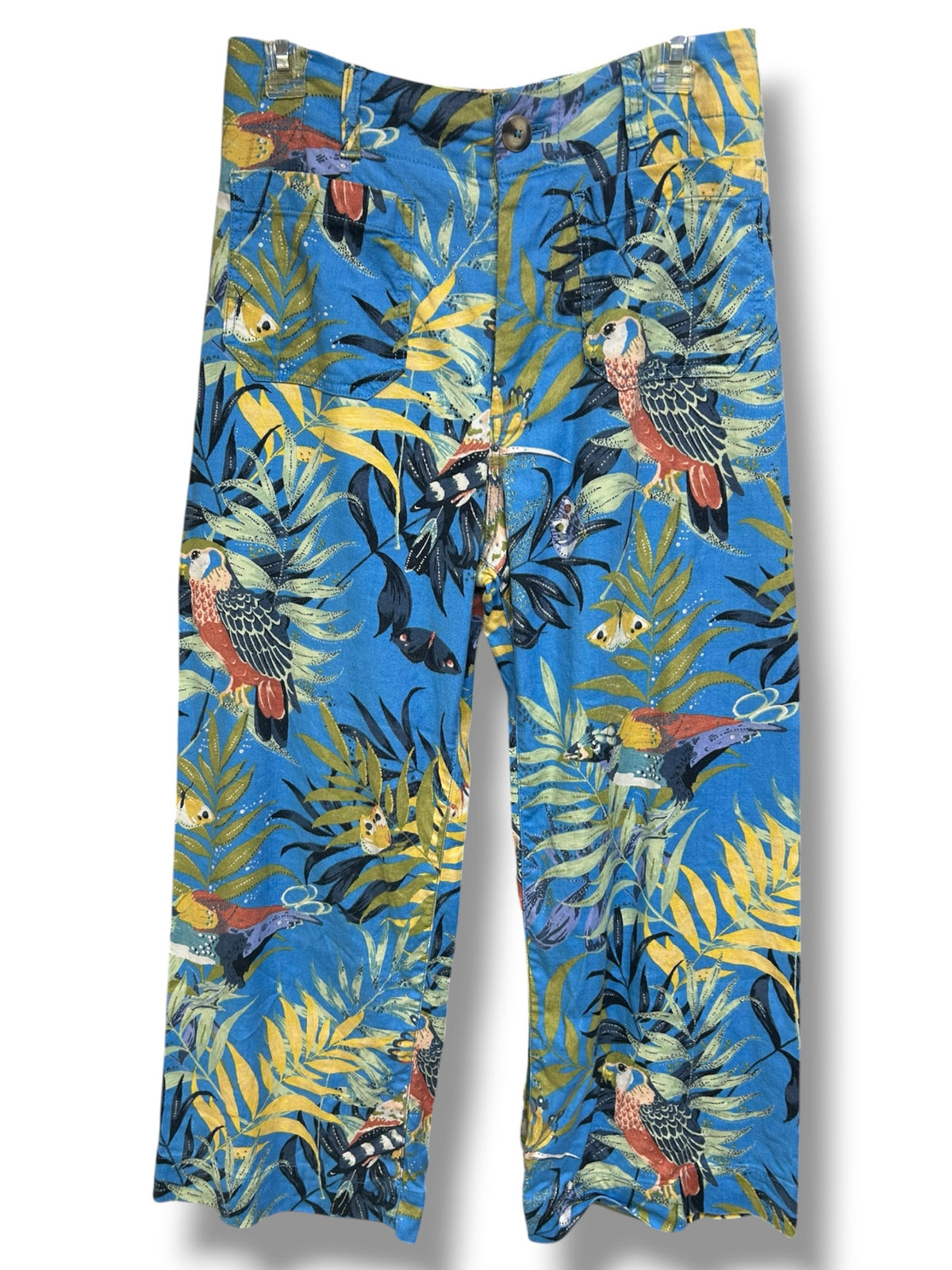 ANTHROPOLOGIE MAEVE THE COLETTE CROPPED PARROT WIDE LEG PANTS SIZE 6