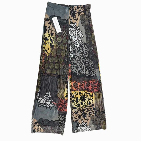 PETIT POIS NWT! Y2K MESH LINED PRINT PULL ON PANT SIZE L