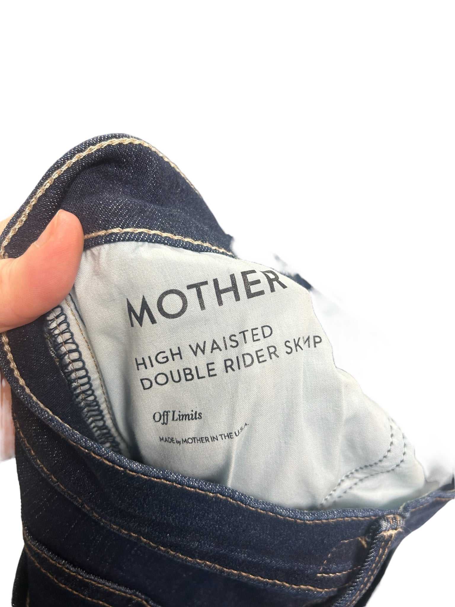 MOTHER HIGH WAISTED DOUBLE RIDER SKIMP OFF LIMITS JEANS SIZE 28