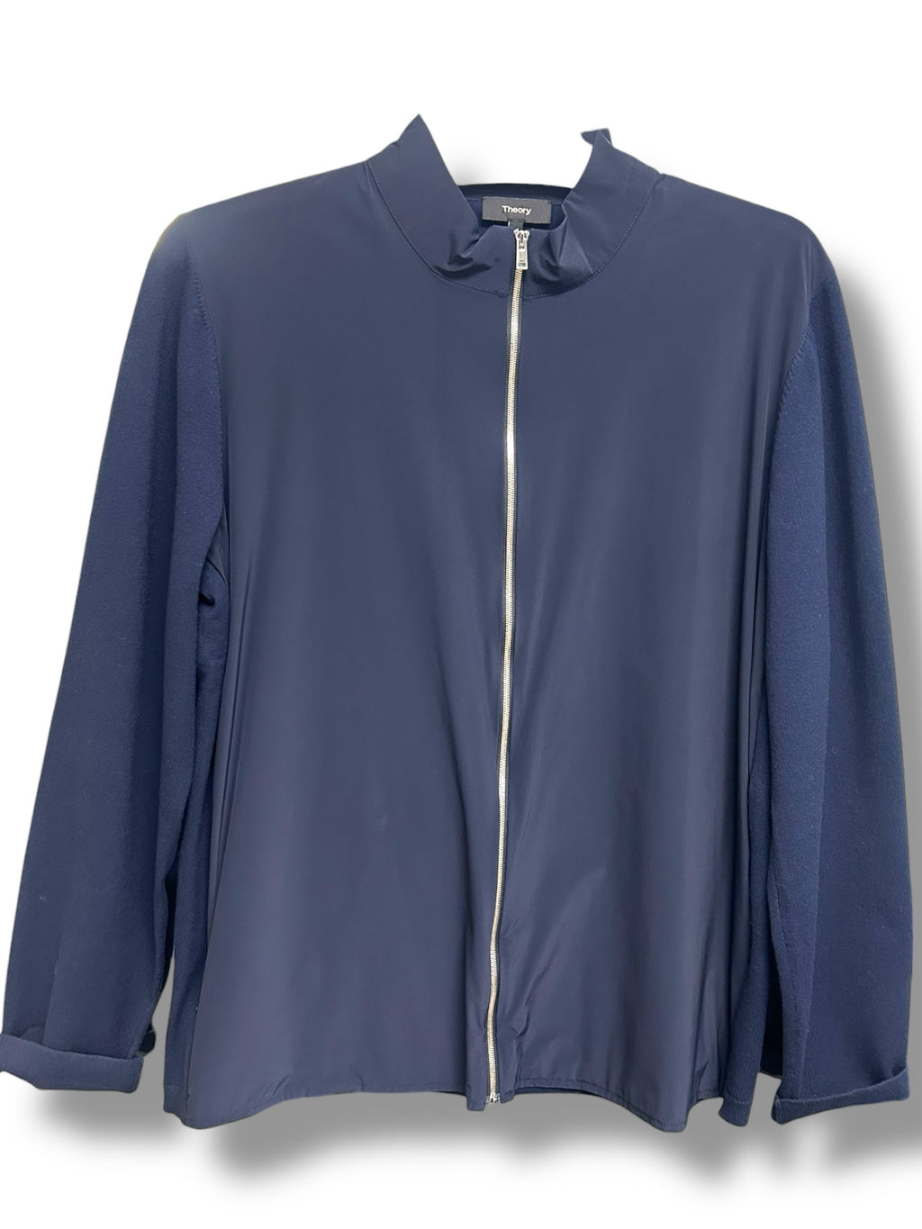 THEORY BELLVILLE FINE BILEN MIXED MEDIA FULL ZIP SWEATER JACKET SIZE XL