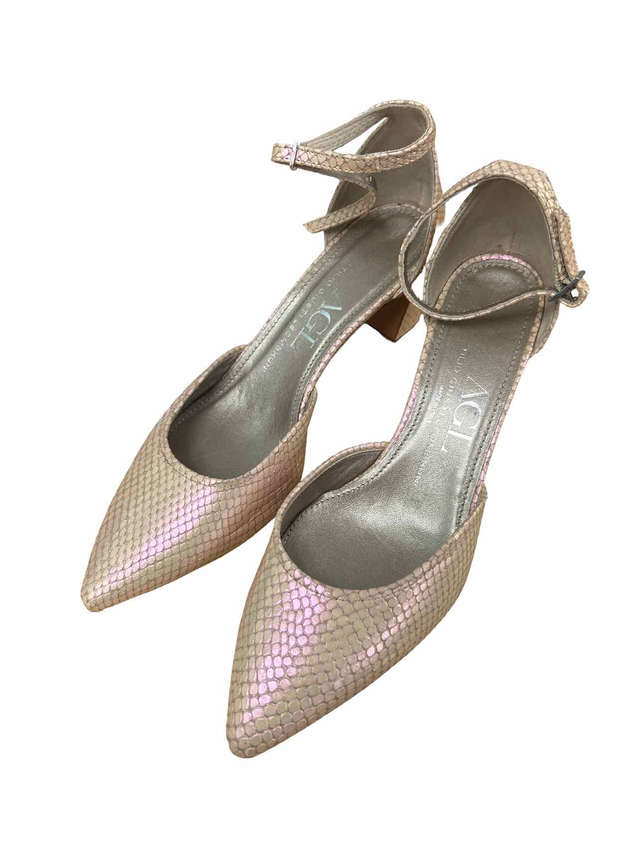 AGL Attilio Giusti Leombruni D'ORSAY SHIMMER SNAKE HEEL SIZE: 39