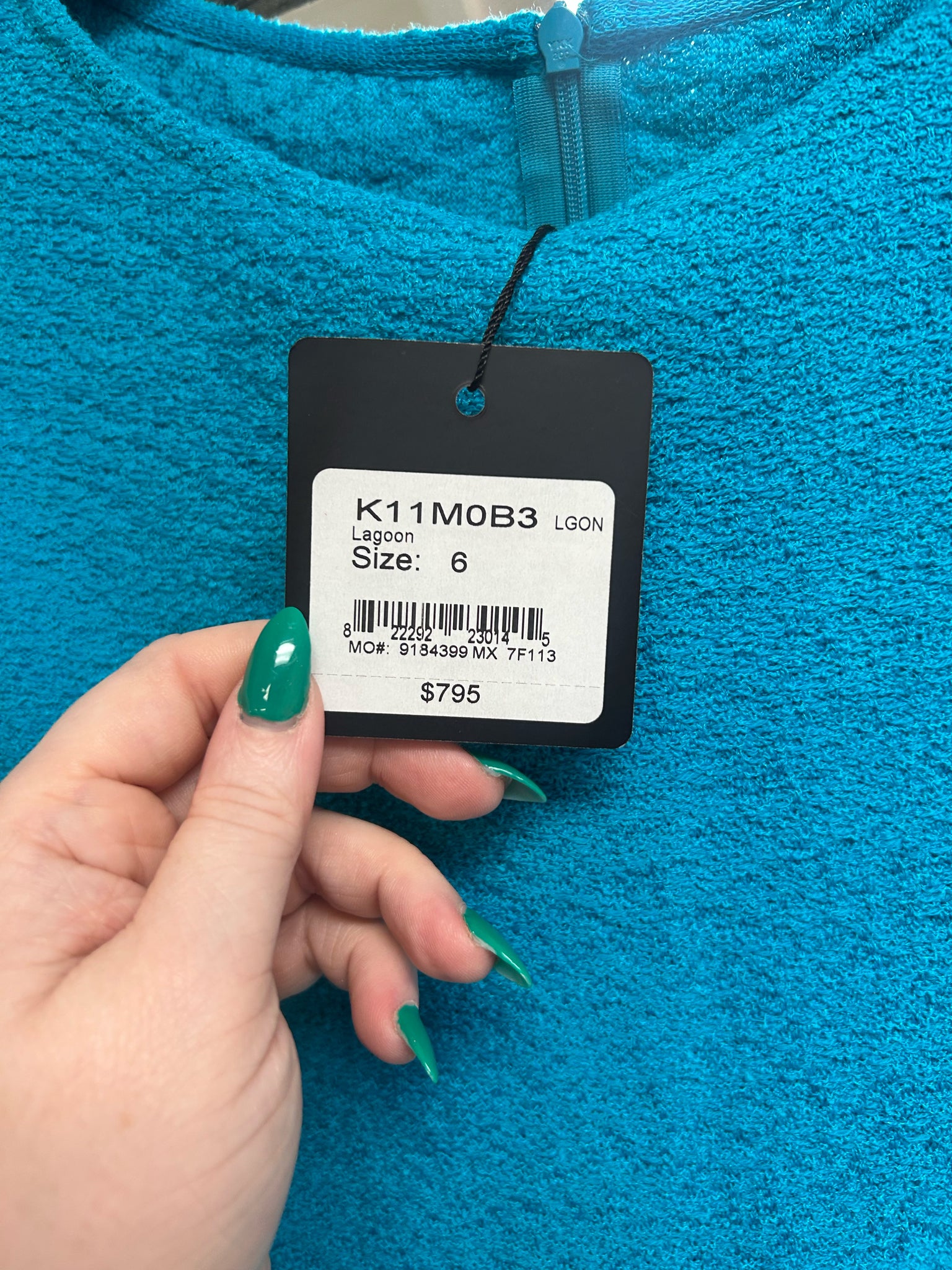 ST JOHN NWT SLEEVELESS SHEATH KNIT LAGOON TEAL DRESS SIZE 6