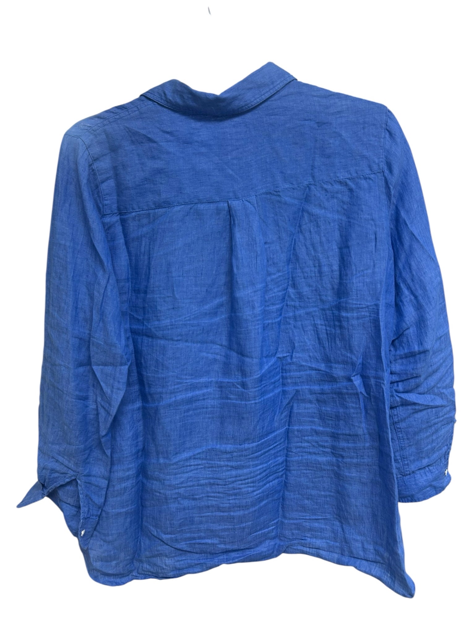 JMCLAUGHLIN BRITT 100% LINEN BUTTON DOWN SHIRT BLUE  SIZE XXL