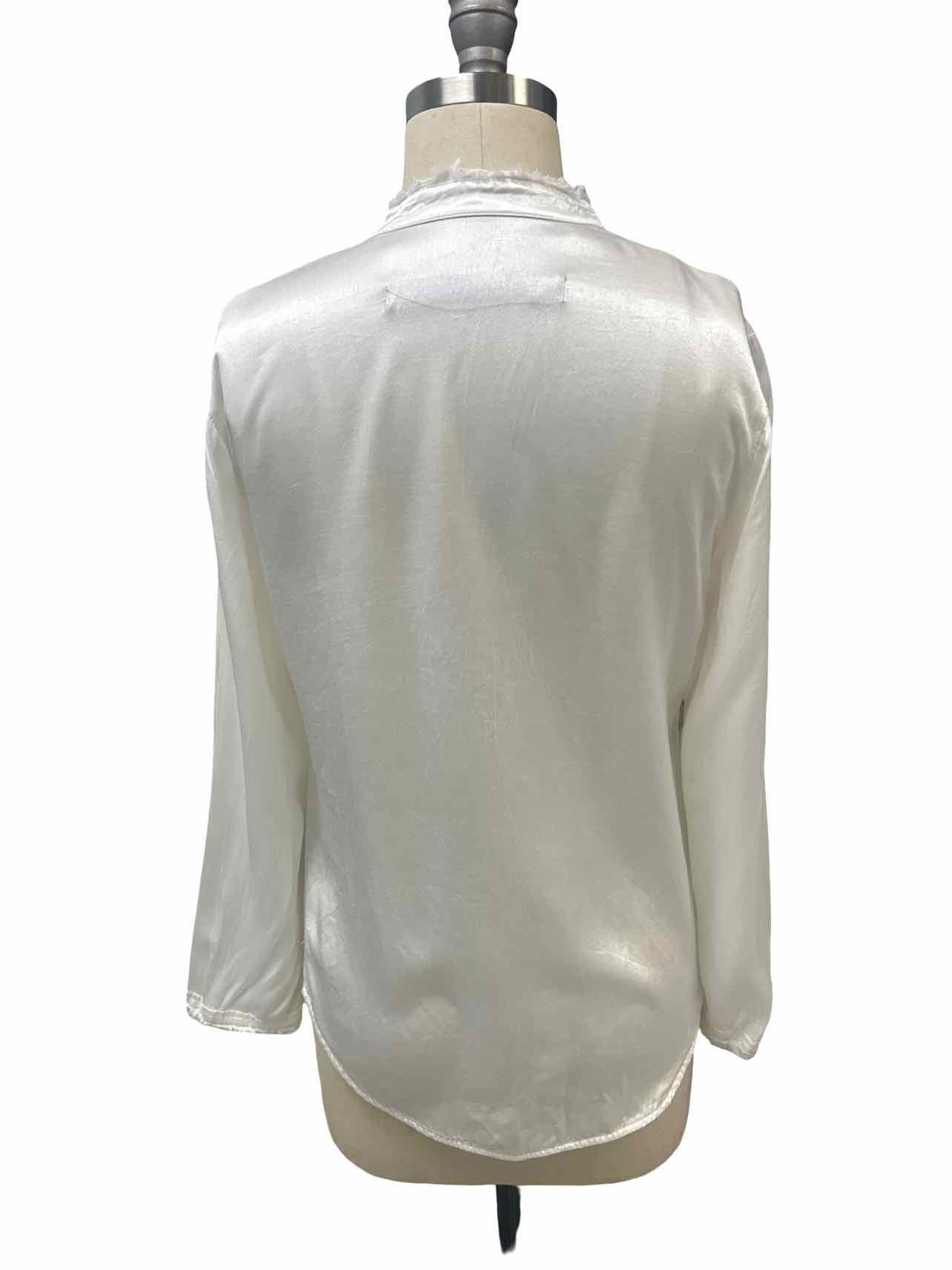RAQUEL ALLEGRA PERFECT HENLEY BLOUSE WASHED WHITE SIZE: 0