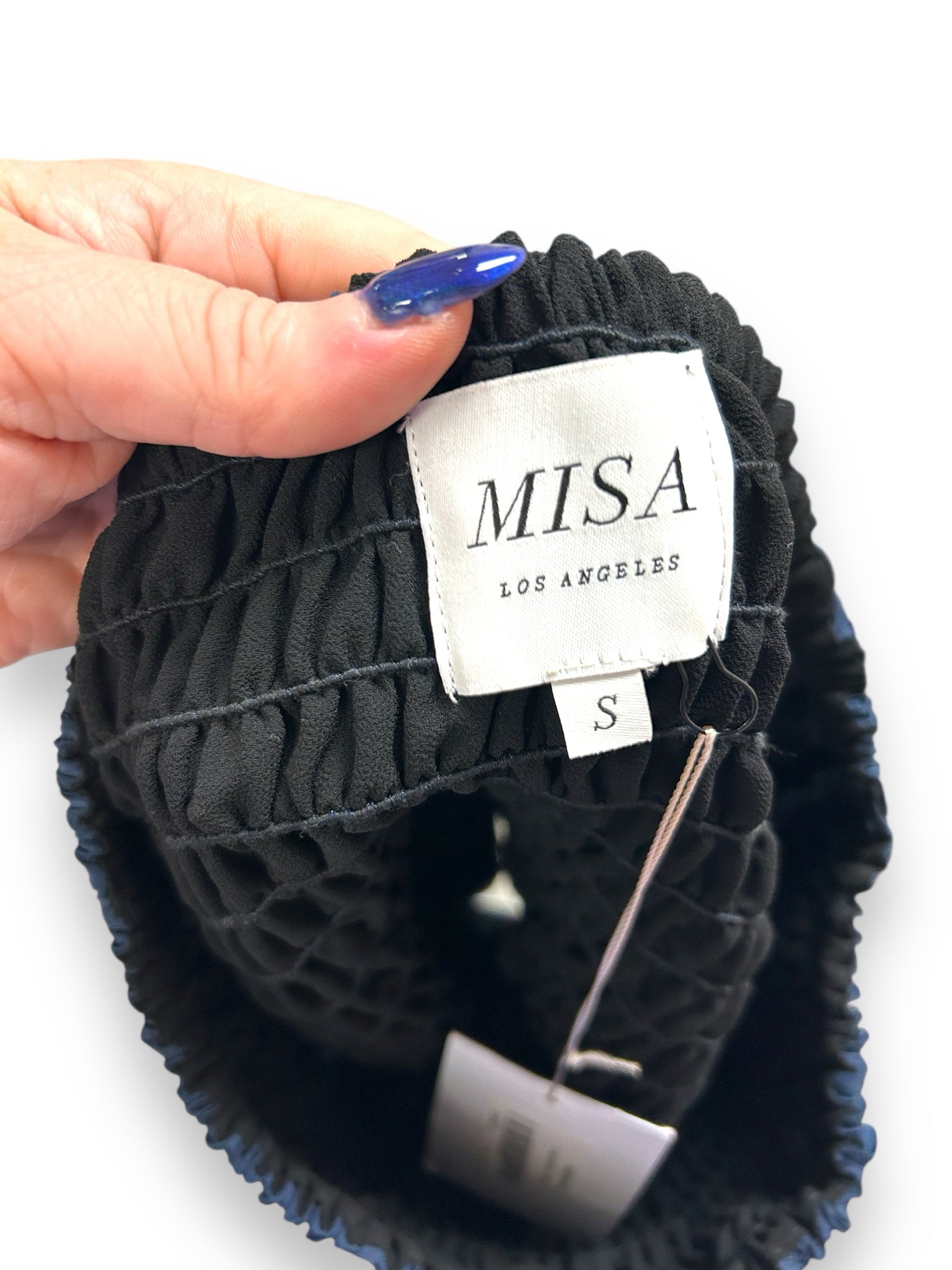 NEW! MISA AZAR FLARED SMOCKED NAVY MINI SKIRT SIZE SMALL