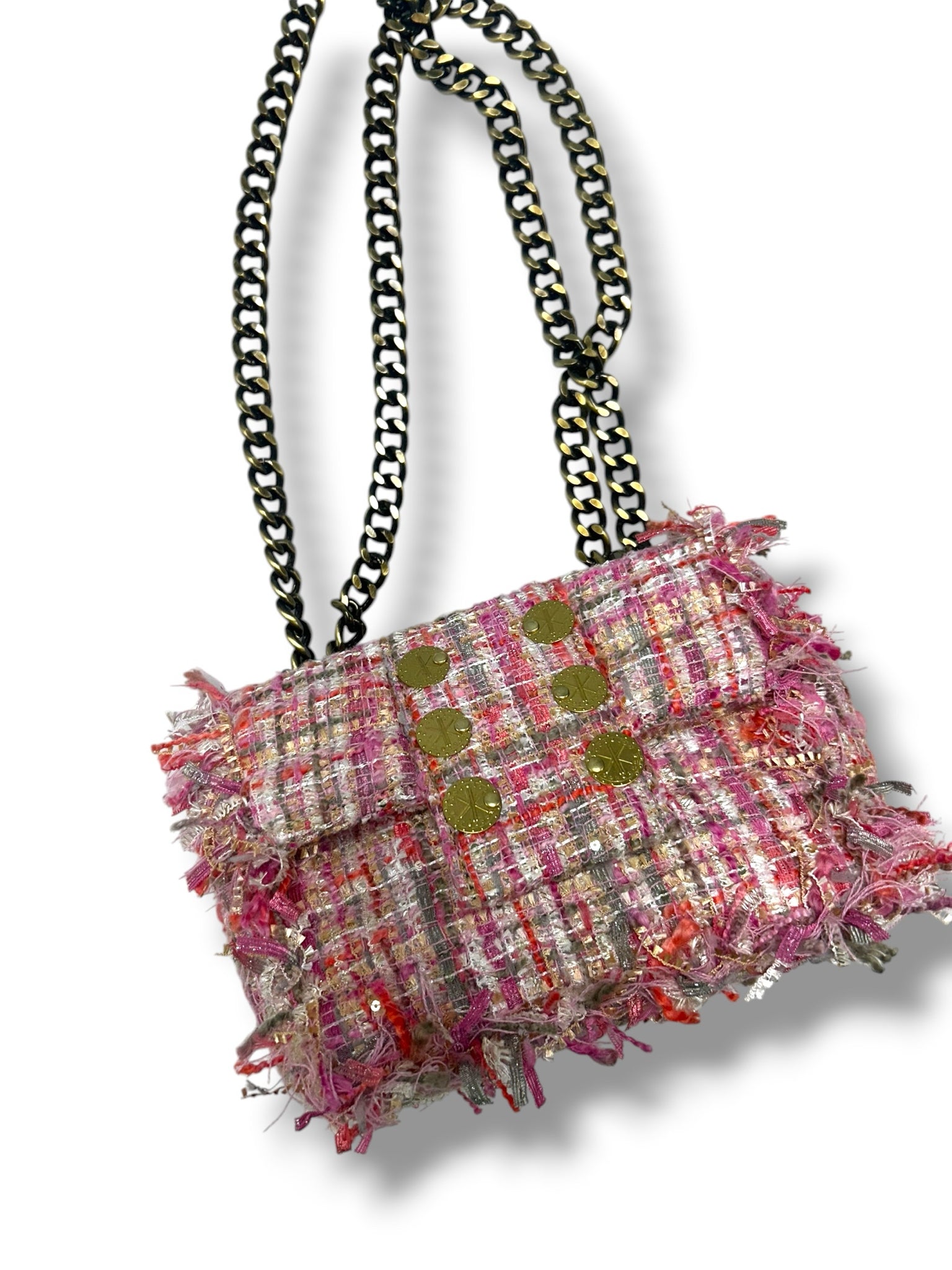 KOORELOO THE BASSET PETITE IN PINK TWEED MINI CROSSBODY