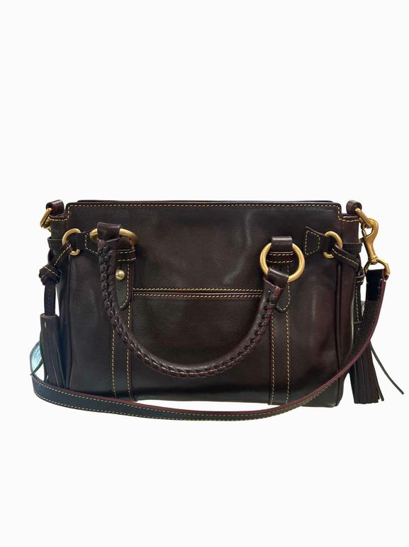 DOONEY & BOURKE FLORENTINE VACHETTA LEATHER FRONT POCKET SATCHEL