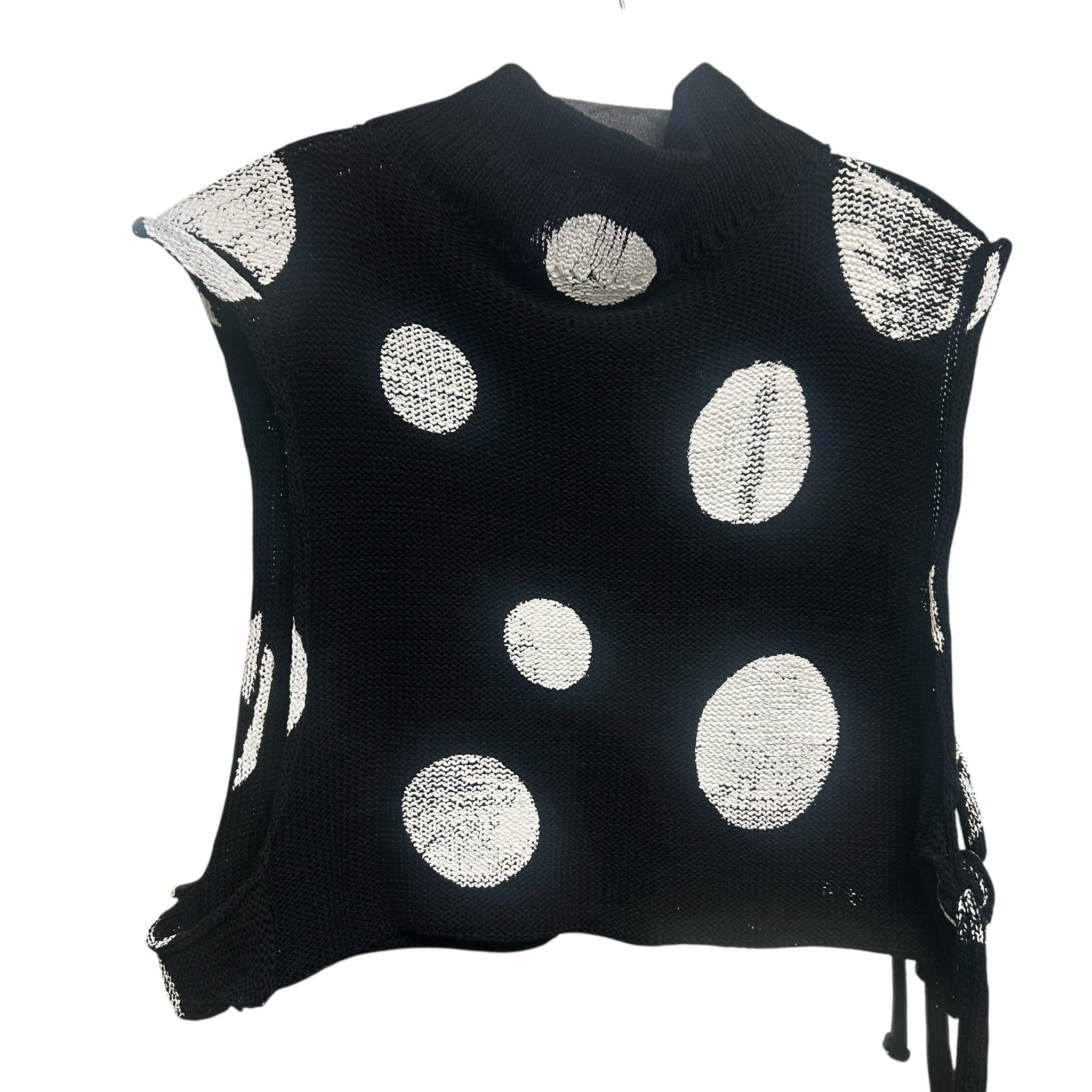 PAPER TEMPLES 100% COTTON PAINTED CIRCLES KNIT VEST TOPPER SIZE MEDIUM